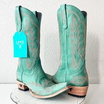 Lane LEXINGTON Womens Cowboy Boots Size 9 Turquoise Leather Western Cowgirl Tall - $262.35