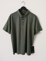 NWT LULULEMON TOAE Forest Green Stripe Evolution Polo Top Shirt Men&#39;s XXL - £81.21 GBP