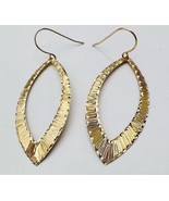 Vintage Signed JCM 18K Yellow Gold Diamond Cut Dangle Earrings - $297.00