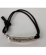 Inspirational Bracelet ~ Be {you} tiful ~ Adjustable Black Laces - $28.05 CAD