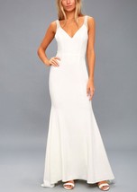 LULUS 536342  Celena Beaded Maxi Dress Sz M White - $60.98