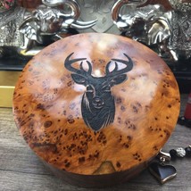 Memory Engraved Deer Thuya Wooden jewelry storage box, keepsake gift box... - £77.28 GBP