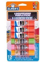Elmer&#39;s Multi-Pack Glue Sticks, 12 Count (6 Disappearing Purple &amp; 6 Scen... - £6.98 GBP