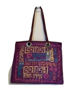 Coach Bag Poppy Evie Purple Graphic Coated Canvas Slim Tote 13857 - £48.09 GBP