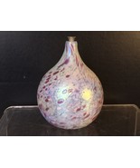 Vtg Signed Roger Vines Studio Art Glass Oil Lamps Iridescent Pinks White - £23.58 GBP