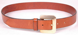 GAP Leather Belt-34-Brown-Solid Brass Buckle-vtg-1.25" Wide - $24.30