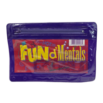 VINTAGE FUN D&#39;MENTALS PURPLE 3 RING BINDER SCHOOL SUPPLY CARRY CASE W RU... - $8.55