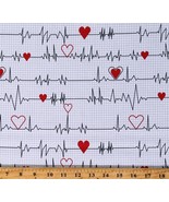 Cotton Doctors Nurses Heartbeats Hospital Fabric Print by Yard D787.91 - $12.95