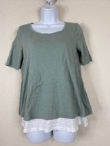 Love By Gap Womens Size XS Green Knit Shirt Short Sleeve Nursing Shirt - $11.30