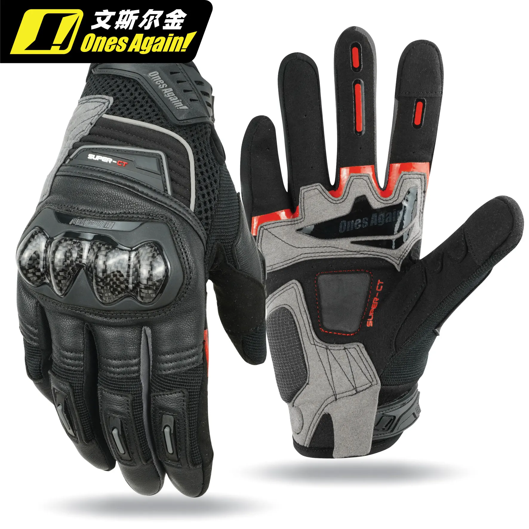 Ones again! summer   motorcycle gloves Touch Screen Ventilated breathe Top hide  - £207.35 GBP