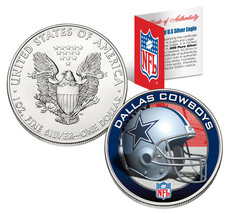Dallas Cowboys 1 Oz American Silver Eagle $1 Us Coin Colorized Nfl Licensed - £65.79 GBP