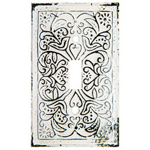Distressed White Metal Single Switch Plate Home Decoration Office Decor - £8.68 GBP