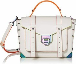 Michael Kors Manhattan White Neon Crossbody School Satchel Bag*Gift Box*Nwt! - £271.77 GBP