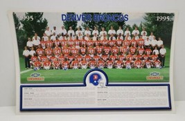 Vtg 1995 Denver Broncos Football Team Photo Poster Promotional Denver Chevrolet  - £11.36 GBP