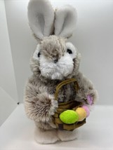 Dan Dee Animated Gray Singing &amp; Hops Easter Bunny Plush 13” Works Great!!! - £18.51 GBP