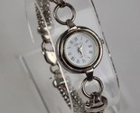 Gianello Sterling Silver womens Watch Silver double bracelet Fresh Batte... - $89.09