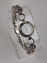 Gianello Sterling Silver womens Watch Silver double bracelet Fresh Batte... - £70.05 GBP