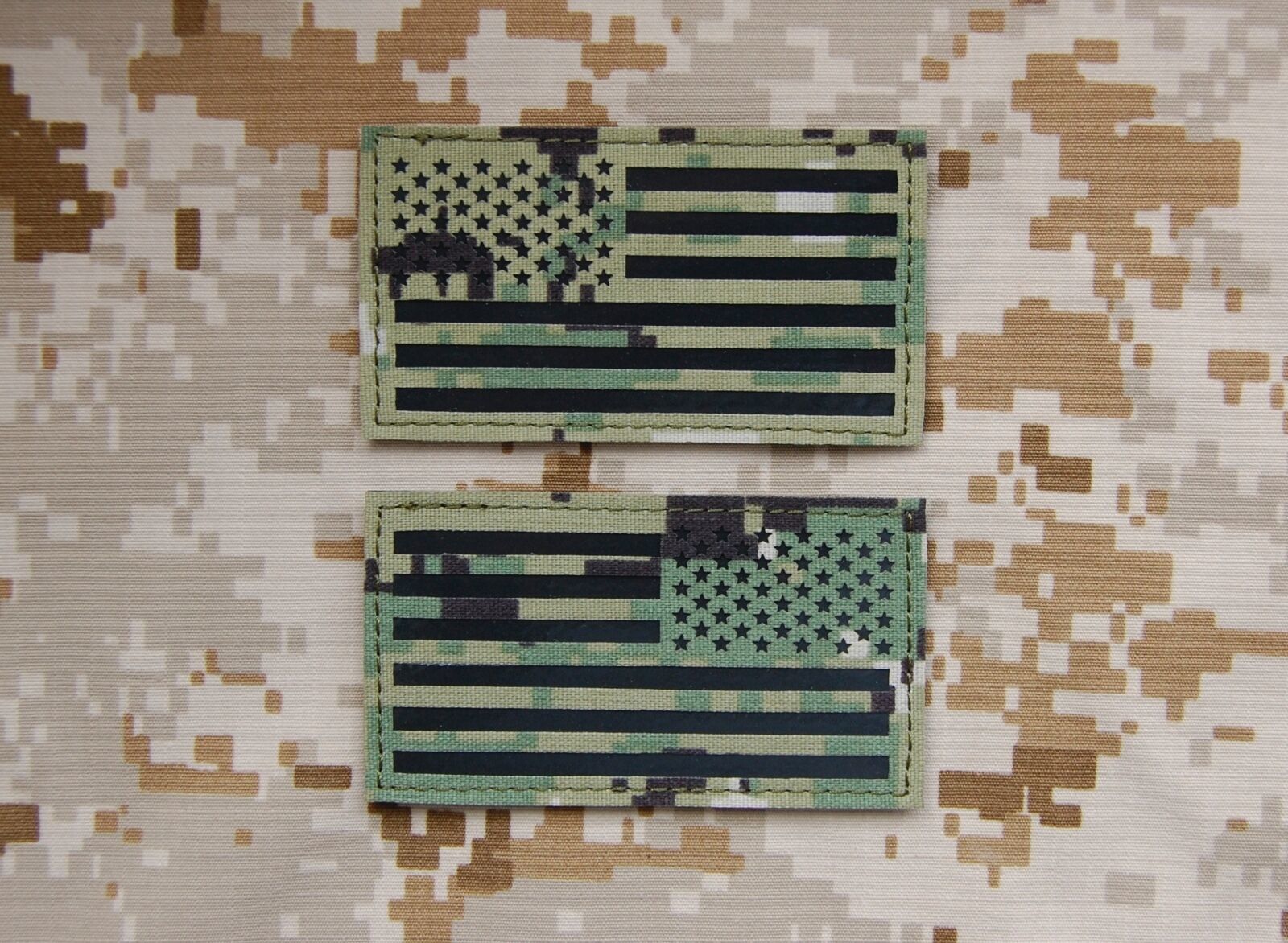 Primary image for Infrared AOR2 IR US Flag Patch Set US Navy SEAL NSW NWU Type III NSWDG #TEAMS