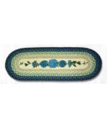 Earth Rugs OP-362 Blue Hydrangea Oval Patch Runner 13&quot; x 36&quot; - £34.88 GBP