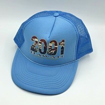 Vintage Hawaii Aloha State 2001 Blue Snapback Foam Mesh Trucker Hat Niss... - $27.71
