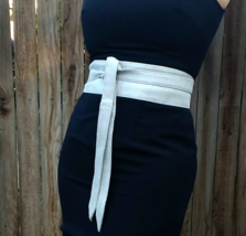 Women Belts, Suede Leather Obi Belt, Wide Sash Belt, Leather Belt - $77.49