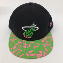 Miami Heat New Era 59Fifty Fitted 7 5/8 Green &amp; Pink Camo HWC NBA Classic Hat - £18.00 GBP