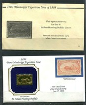 USA Gold Replica (22 kt surface) Original stamp 1898 4c Hunting Buffalo 9935 - £3.94 GBP