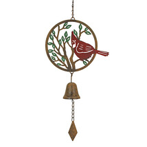 Set of 2 Metal Cardinal Wind Chimes Home Decor Bell Garden Bird Decorati... - £31.64 GBP