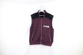 Vintage 90s Fila Womens Medium Spell Out Color Block Full Zip Fleece Vest Jacket - £39.52 GBP