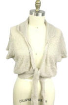 VTG 1970s Japan Pink Acrylic Cropped Tie Cardigan Wrap Sweater Sz L–XL - $77.22