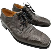 florsheim men&#39;s barletta 17160-10 grey leather lizard print plain toe de... - $456.50 MXN