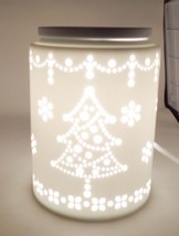 Scentsy Tinsel Christmas Tree &amp; Snow Flakes White Wax Warmer - £31.41 GBP