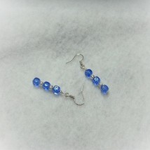 Sapphire blue czech glass cube dangle earrings 2nd pr thumb200