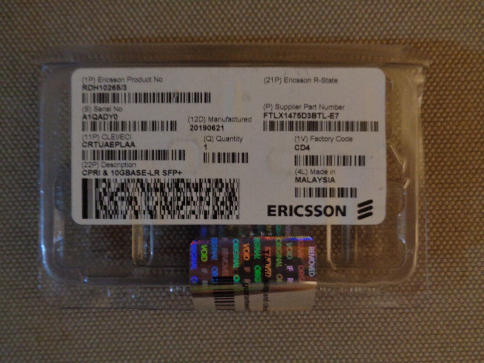 ERICSSON RDH 102 65/3 Optical transceiver SFP - £14.01 GBP