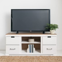 Fits Tvs Up To 58&quot;, White And Light Brown, Signature Design By Ashley Vaibryn - £247.18 GBP
