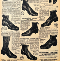 1901 Leather Boots Shoes Reproduction Advertisement Sears Footwear DWV12B - €17,11 EUR