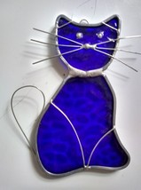 Handmade Stained Glass Cat Suncatcher - £6.25 GBP