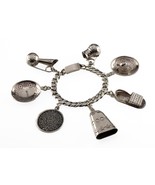 Vintage Rosi Begudem Argent Sterling Grand Breloque Bracelet 73.9gr - $391.49 CAD