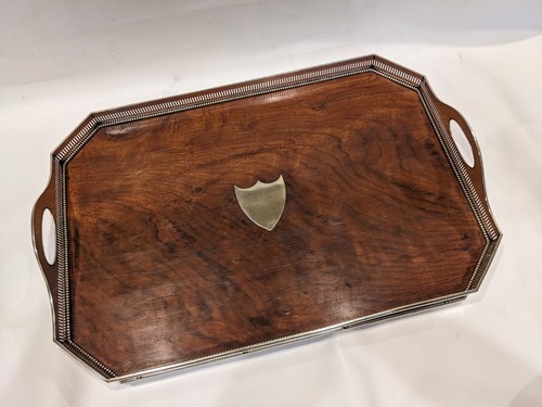 John Grinsell Sons Oak Silver Plate Tray Platter 20 x 14 Inch Sheffield English Item image 2