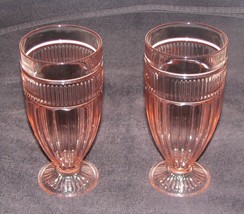 Anchor Hocking Pink Annapolis Rosewater Footed Tumbler Water Milkshake Soda 16oz - £15.58 GBP