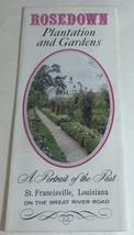 Vintage Rosedown PlAntation And gardens Brochure At Francisville Louisia... - £6.96 GBP