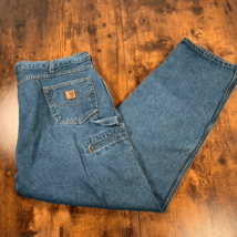 Carhartt Men&#39;s Jeans 40x32 Blue B171 DST Relaxed Fit Straight Leg Carpenter - $24.75