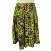 I.C.E. Green Floral Pleated A-line Skirt Size 4 - £19.46 GBP
