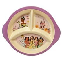 Vintage Disney Princess Childs Sectioned Melamine Dinner Plate 9.75 x 8.5" - $9.03