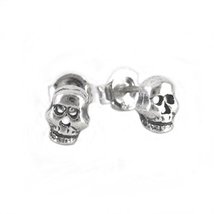 Sterling Silver Skull Stud Post Earrings - £7.97 GBP