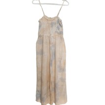 Kiwi + Punch Blue Cream Tie Dye Smocked Top Jumpsuit Large - $676.36 MXN
