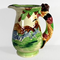 Vintage 5 1/2&quot; Robin Hood Figural Handle Ceramic Pitcher  (Circa 1940&#39;s) Japan - £36.51 GBP