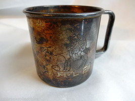 Antique 1881 Rogers Silver Plate Engraved Childs Baby Cup and Box - $25.00