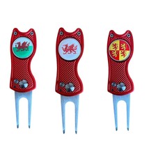 Wales Crested Switchblade Style Divot Tool with Removable Golf Ball Marker - £9.76 GBP