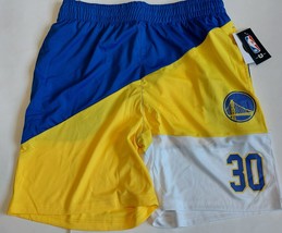 Golden State Warriors Basketball Shorts Mens M Stephen Curry Blue Yellow White - £14.28 GBP